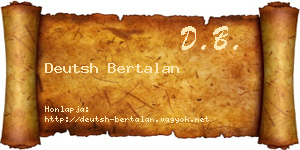 Deutsh Bertalan névjegykártya